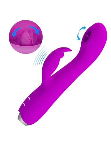 PRETTY LOVE RACHEL VIBRADOR RECARGABLE CON SUCCIONADOR MORADO