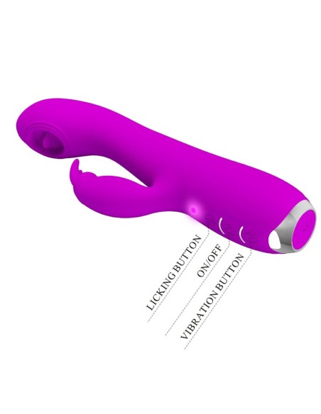 PRETTY LOVE RACHEL VIBRADOR RECARGABLE CON SUCCIONADOR MORADO