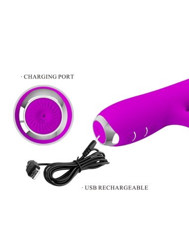 PRETTY LOVE RACHEL VIBRADOR RECARGABLE CON SUCCIONADOR MORADO