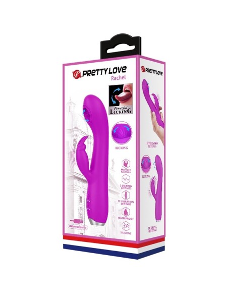 PRETTY LOVE RACHEL VIBRADOR RECARGABLE CON SUCCIONADOR MORADO