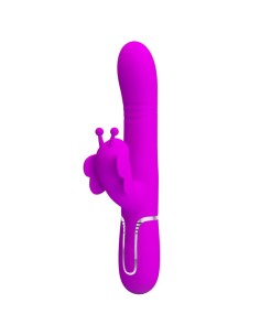 PRETTY LOVE VIBRADOR RABBIT MULTIFUNCION 4 EN 1 MARIPOSA FUCSIA