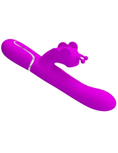 PRETTY LOVE VIBRADOR RABBIT MULTIFUNCION 4 EN 1 MARIPOSA FUCSIA
