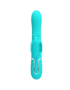 PRETTY LOVE VIBRADOR RABBIT MULTIFUNCION 4 EN 1 MARIPOSA VERDE AGUA 2