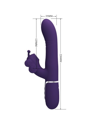 PRETTY LOVE VIBRADOR RABBIT MULTIFUNCION 4 EN 1 MARIPOSA MORADO