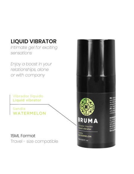 BRUMA VIBRADOR LIQUIDO ULTRA DESLIZANTE SANDIA 15 ML