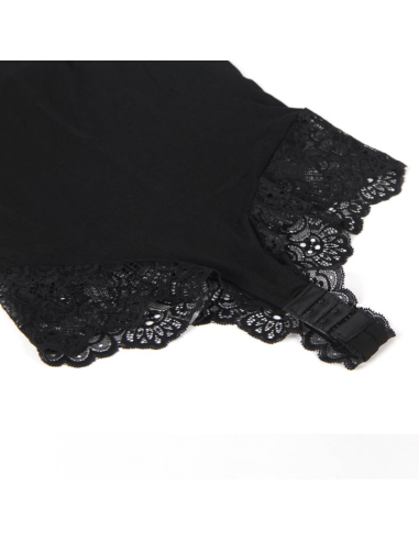 SUBBLIME TEDDY DETALLE ENCAJE FLORAL NEGRO S M