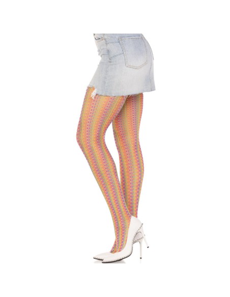 LEG AVENUE MEDIAS DE CROCHET MULTICOLOR