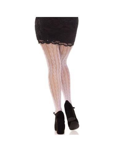 LEG AVENUE MEDIAS CON ABERTURAS CORAZON LAZOS ROSA