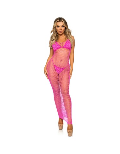 LEG AVENUE VESTIDO DE REJILLA LARGO AMARILLO TALLA UNICA
