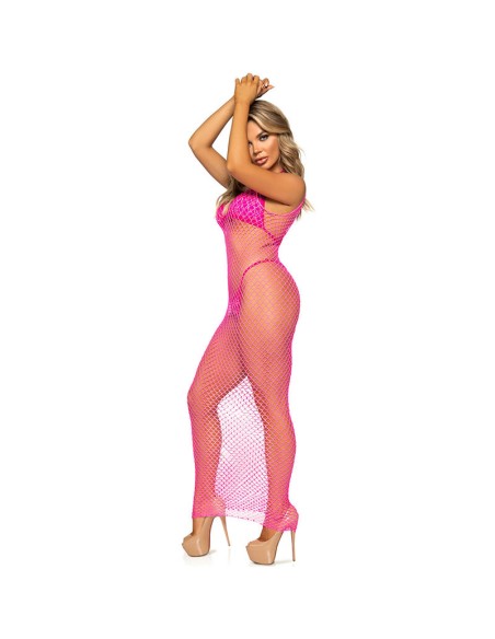 LEG AVENUE VESTIDO DE REJILLA LARGO AMARILLO TALLA UNICA