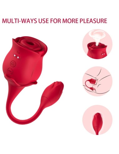 ARMONY ROSA SUCCIONADOR DE CLITORIS VIBRADOR 10 MODOS ROJO