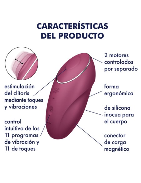 SATISFYER TAP CLIMAX 1 VIBRADOR LAY ON ROJO