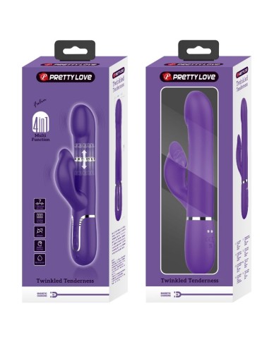 PRETTY LOVE ZALIN VIBRADOR RABBIT PERLAS 4 EN 1 MORADO