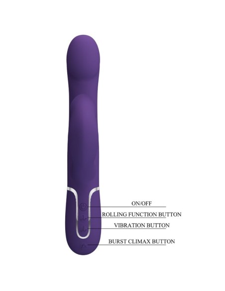 PRETTY LOVE ZALIN VIBRADOR RABBIT PERLAS 4 EN 1 MORADO