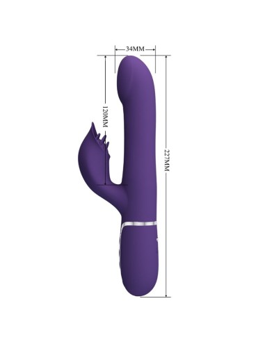 PRETTY LOVE ZALIN VIBRADOR RABBIT PERLAS 4 EN 1 MORADO