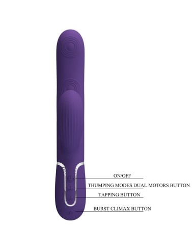 PRETTY LOVE PERLITA VIBRADOR PUNTO G 3 EN 1 MULTIFUNCION MORADO
