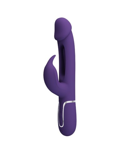 PRETTY LOVE KAMPAS VIBRADOR RABBIT 3 EN 1 MULTIFUNCION CON LENGUA VIOLETA