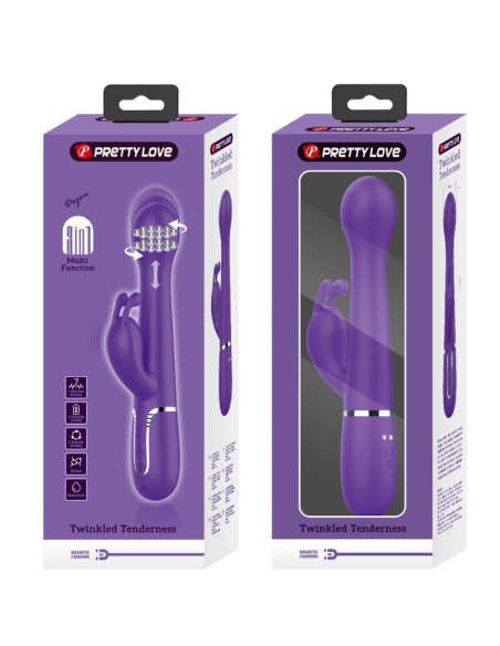 PRETTY LOVE DEJON VIBRADOR RABBIT 3 EN 1 MULTIFUNCION MORADO
