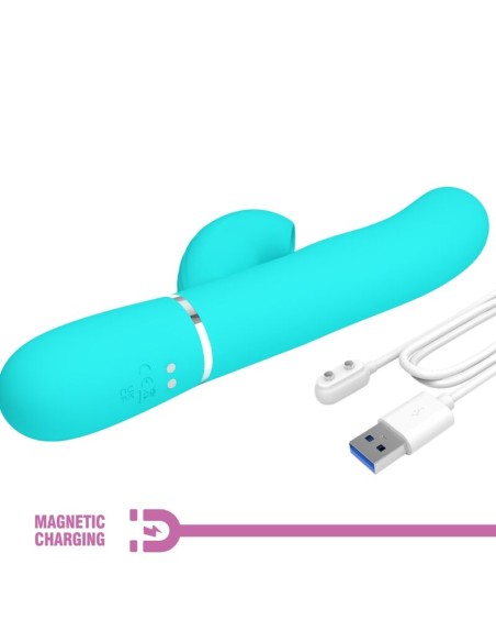 PRETTY LOVE PERLITA VIBRADOR PUNTO G 3 EN 1 MULTIFUNCION VERDE AGUA