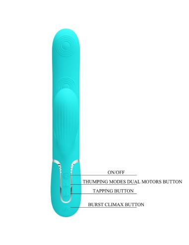 PRETTY LOVE PERLITA VIBRADOR PUNTO G 3 EN 1 MULTIFUNCION VERDE AGUA