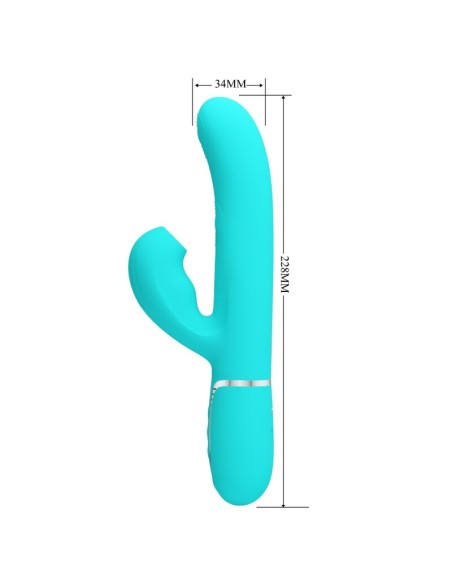 PRETTY LOVE PERLITA VIBRADOR PUNTO G 3 EN 1 MULTIFUNCION VERDE AGUA