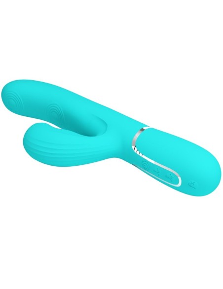 PRETTY LOVE PERLITA VIBRADOR PUNTO G 3 EN 1 MULTIFUNCION VERDE AGUA
