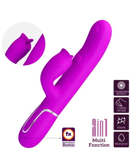 PRETTY LOVE VIBRADOR RABBIT CON LICKING FUCSIA PRETTY LOVE VIBRADOR RABBIT CON LICKING FUCSIA