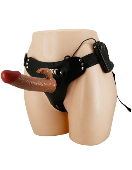 PRETTY LOVE MARION HARNESS BRIEFS UNIVERSAL CON DILDO VIBRACION 19 CM MULATO
