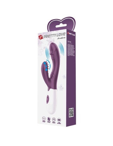 PRETTY LOVE BUTTERFLY KISS VIBRADOR RABBIT ESTIMULADOR PUNTO G MORADO