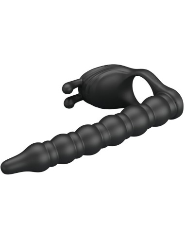 PRETTY LOVE BLACKNEY ANILLO PENE CON PLUG VIBRADOR NEGRO