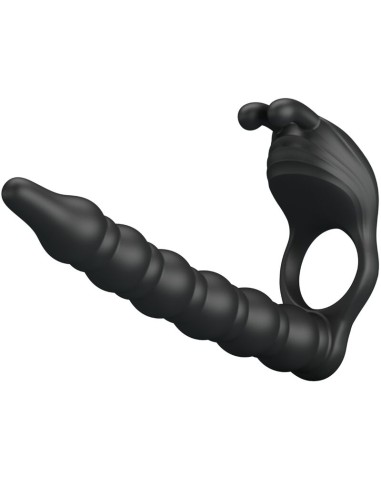 PRETTY LOVE BLACKNEY ANILLO PENE CON PLUG VIBRADOR NEGRO