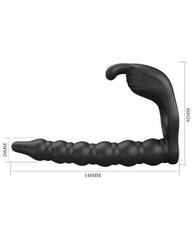 PRETTY LOVE BLACKNEY ANILLO PENE CON PLUG VIBRADOR NEGRO