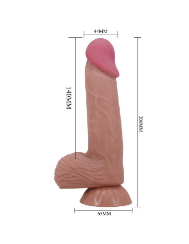 PRETTY LOVE SLIDING SKIN SERIES DILDO REALASTICO CON VENTOSA PIEL DESLIZANTE MORENO 206 CM