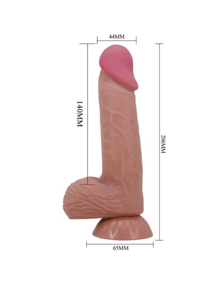PRETTY LOVE SLIDING SKIN SERIES DILDO REALASTICO CON VENTOSA PIEL DESLIZANTE MORENO 206 CM