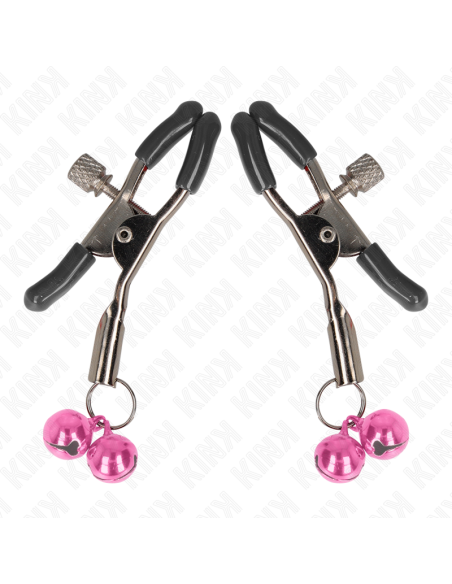 KINK PINZAS PARA PEZONES CON DOBLE CAMPANILLA ROSA 6 CM