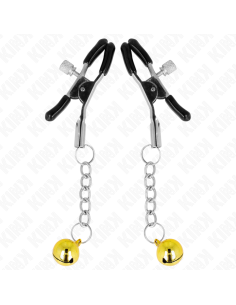 KINK PINZAS PARA PEZONES CON COLGANTE DE CASCABEL DORADO 6 CM 2