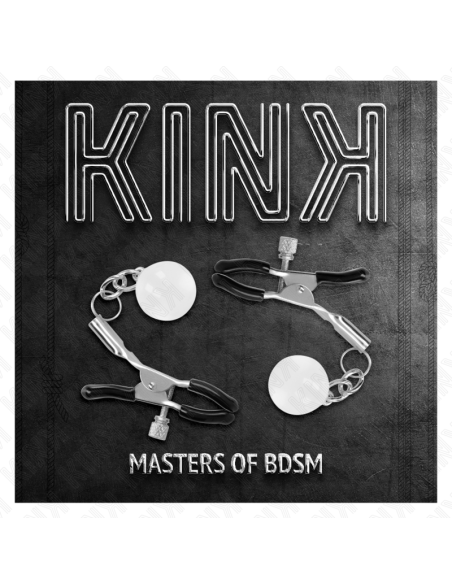 KINK PINZAS PARA PEZONES PLATEADAS CON COLGANTE DE VIDRIO 6 CM
