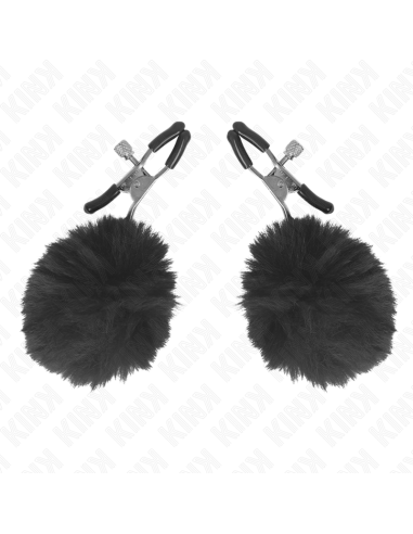 KINK PINZAS PARA PEZONES CON POMPAN NEGRO 6 CM