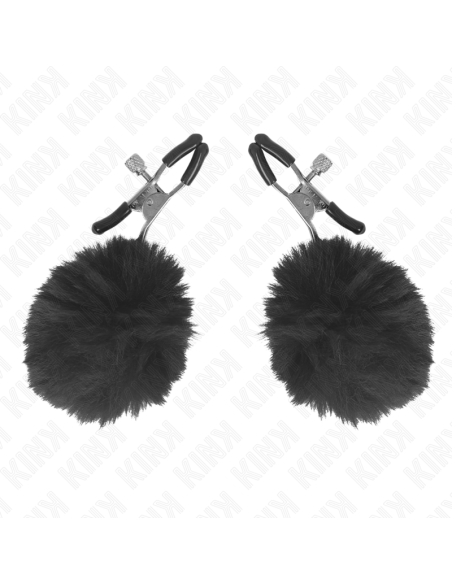 KINK PINZAS PARA PEZONES CON POMPAN NEGRO 6 CM