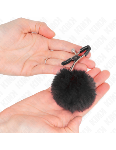 KINK PINZAS PARA PEZONES CON POMPAN NEGRO 6 CM