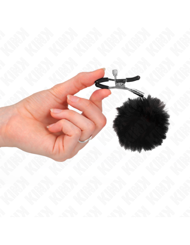 KINK PINZAS PARA PEZONES CON POMPAN NEGRO 6 CM