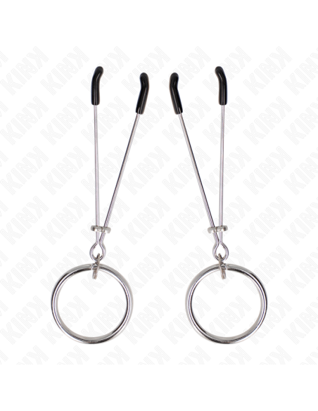 KINK PINZAS PARA PEZONES FINA CON ARO PLATEADO 7 CM