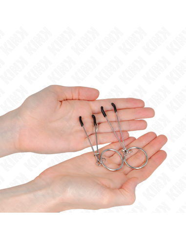 KINK PINZAS PARA PEZONES FINA CON ARO PLATEADO 7 CM
