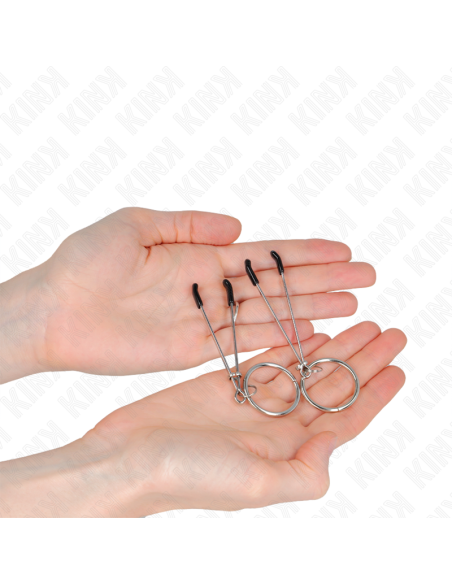 KINK PINZAS PARA PEZONES FINA CON ARO PLATEADO 7 CM