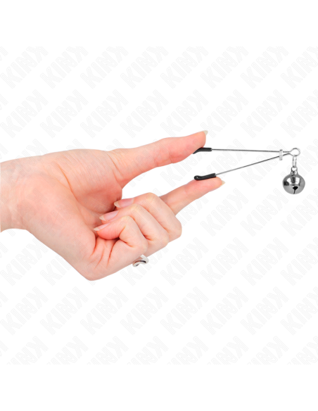 KINK PINZAS PARA PEZONES FINA CON CASCABEL PLATEADO 7 CM