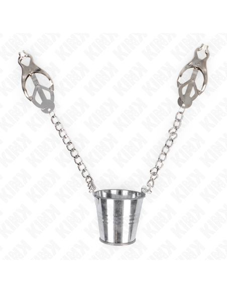 KINK PINZAS PARA PEZONES CON CUBO PLATEADO