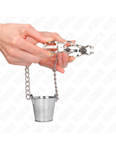 KINK PINZAS PARA PEZONES CON CUBO PLATEADO