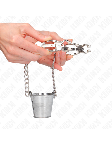 KINK PINZAS PARA PEZONES CON CUBO PLATEADO