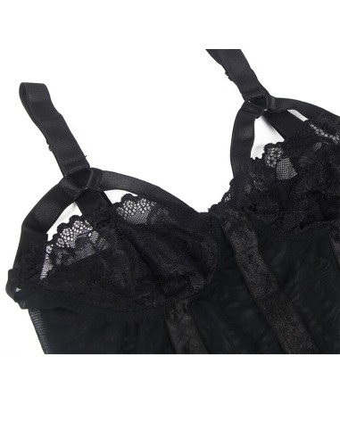 SUBBLIME TEDDY CON LIGUERO DETALLE TIRAS PECHO NEGRO S M