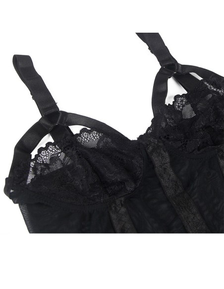 SUBBLIME TEDDY CON LIGUERO DETALLE TIRAS PECHO NEGRO S M